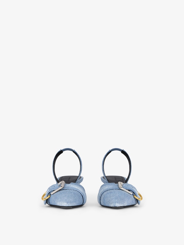 Givenchy Voyou Escarpins Slingbacks In Washed Denim