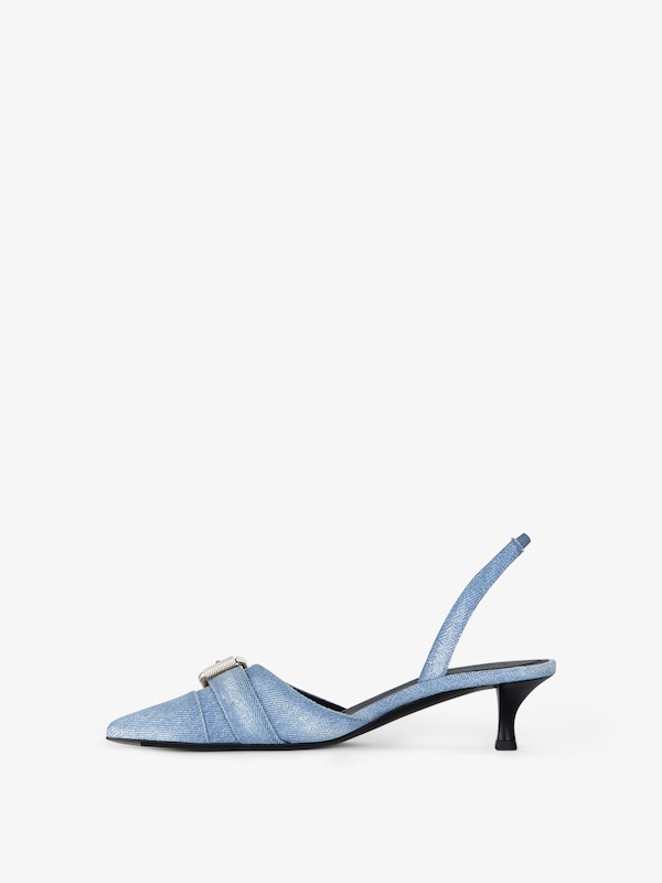 Givenchy Voyou Escarpins Slingbacks In Washed Denim