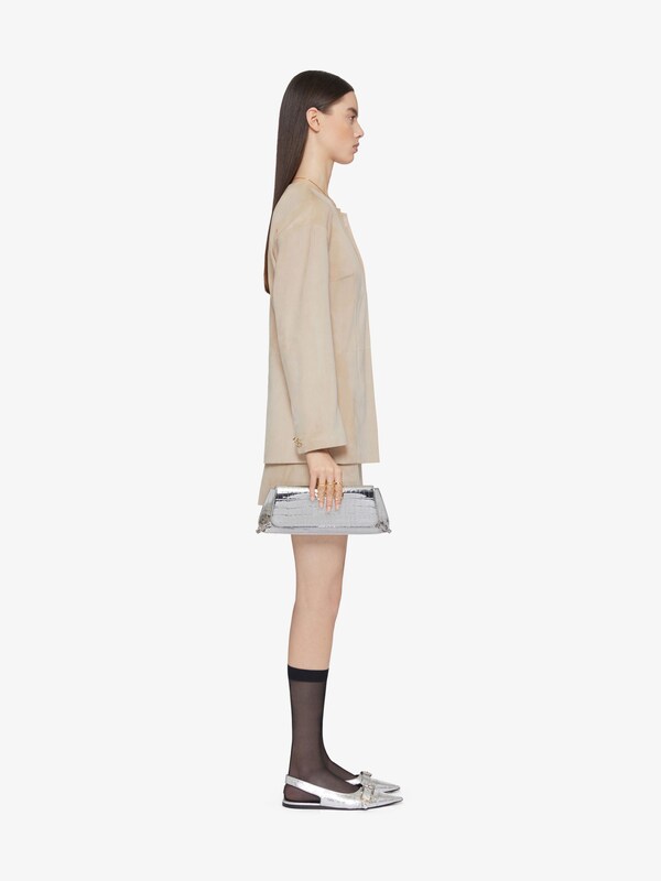 Givenchy Wrap Mini Skirt In Suede With 4G Liquid Detail