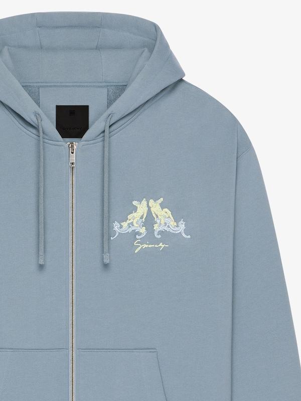 Givenchy Zipped Hoodie In Fleece With Hubert Objects Embroidery