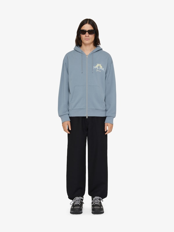 Givenchy Zipped hoodie in fleece with Hubert objects embroidery