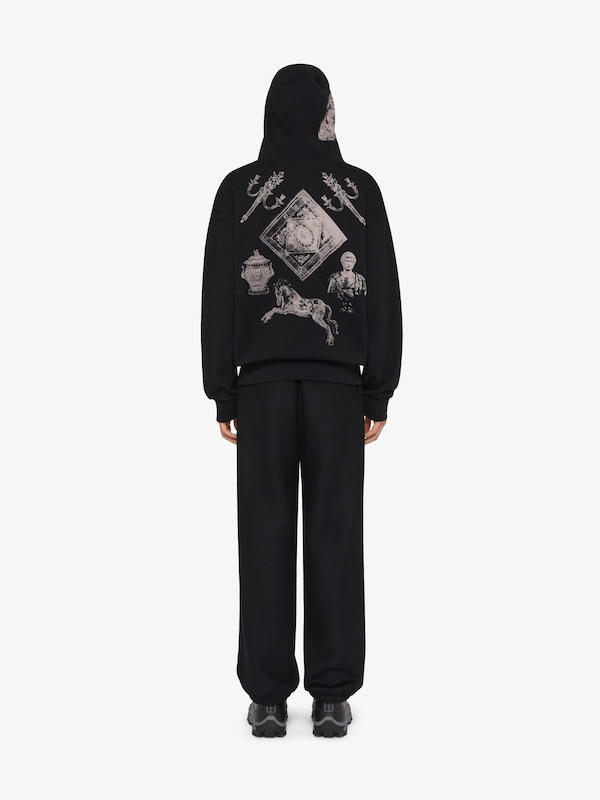Givenchy Zipped Hoodie In Fleece With Hubert Objects Print