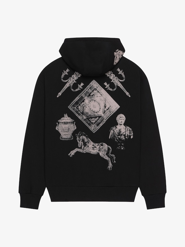 Givenchy Zipped Hoodie In Fleece With Hubert Objects Print