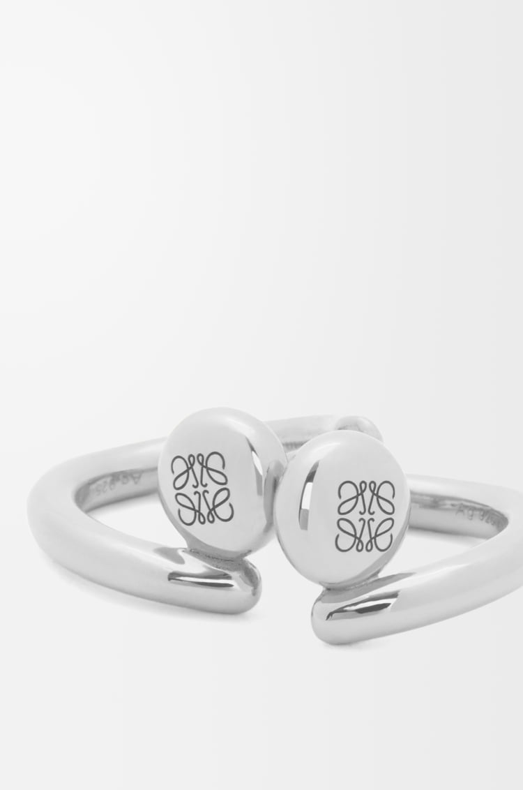 Loewe Anagram Pebble Mini Hoop Earrings In Sterling Silver 1 Colours