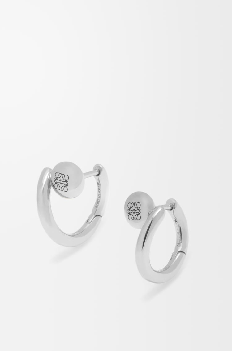 Loewe Anagram Pebble mini hoop earrings in sterling silver 1 Colours