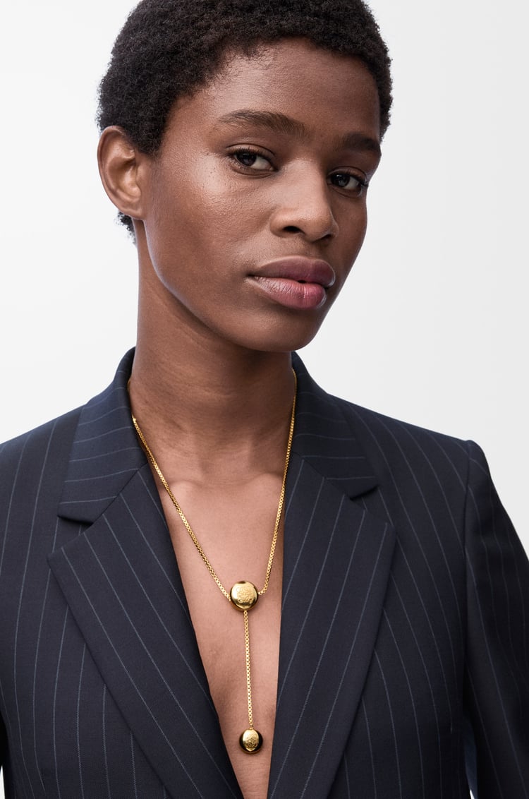 Loewe Anagram Pebble Necklace In Sterling Silver 1 Colours