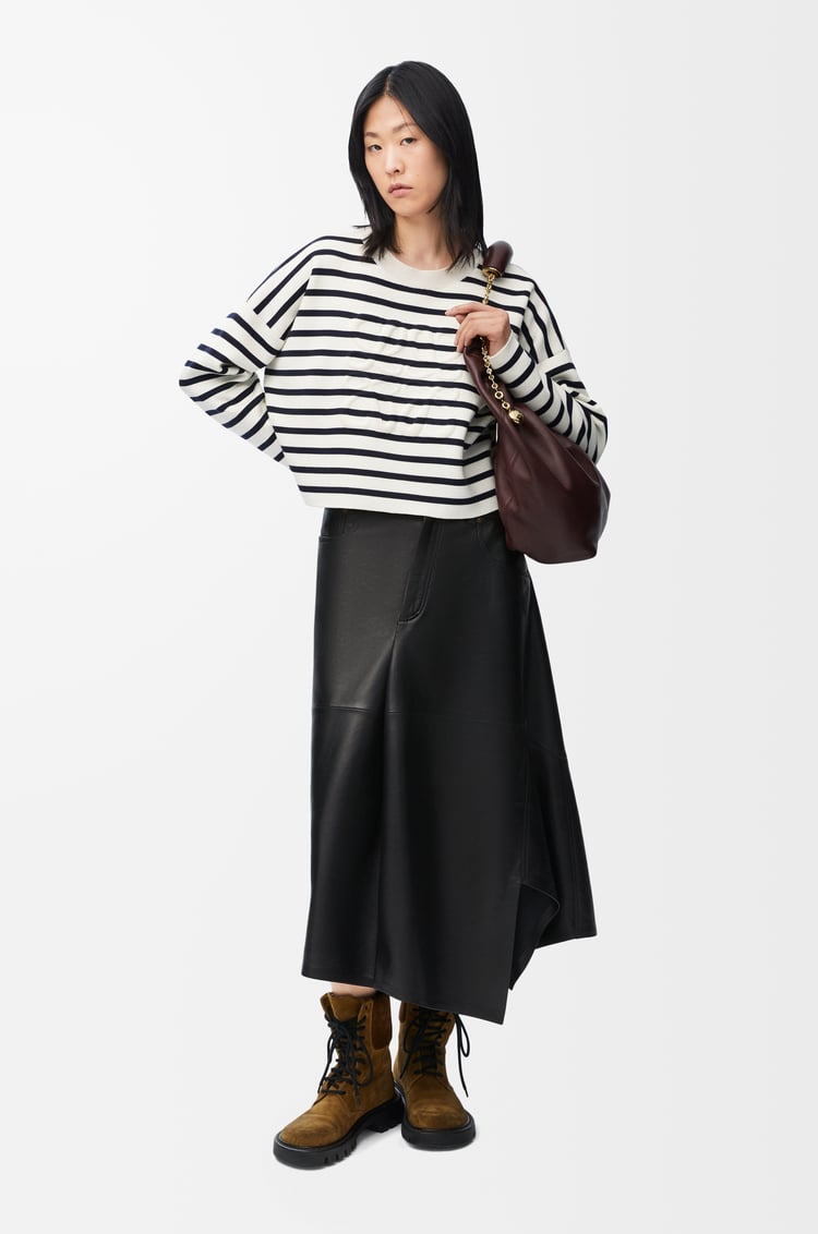 Loewe Asymmetric Skirt In Satin Nappa Lambskin 1 Colours