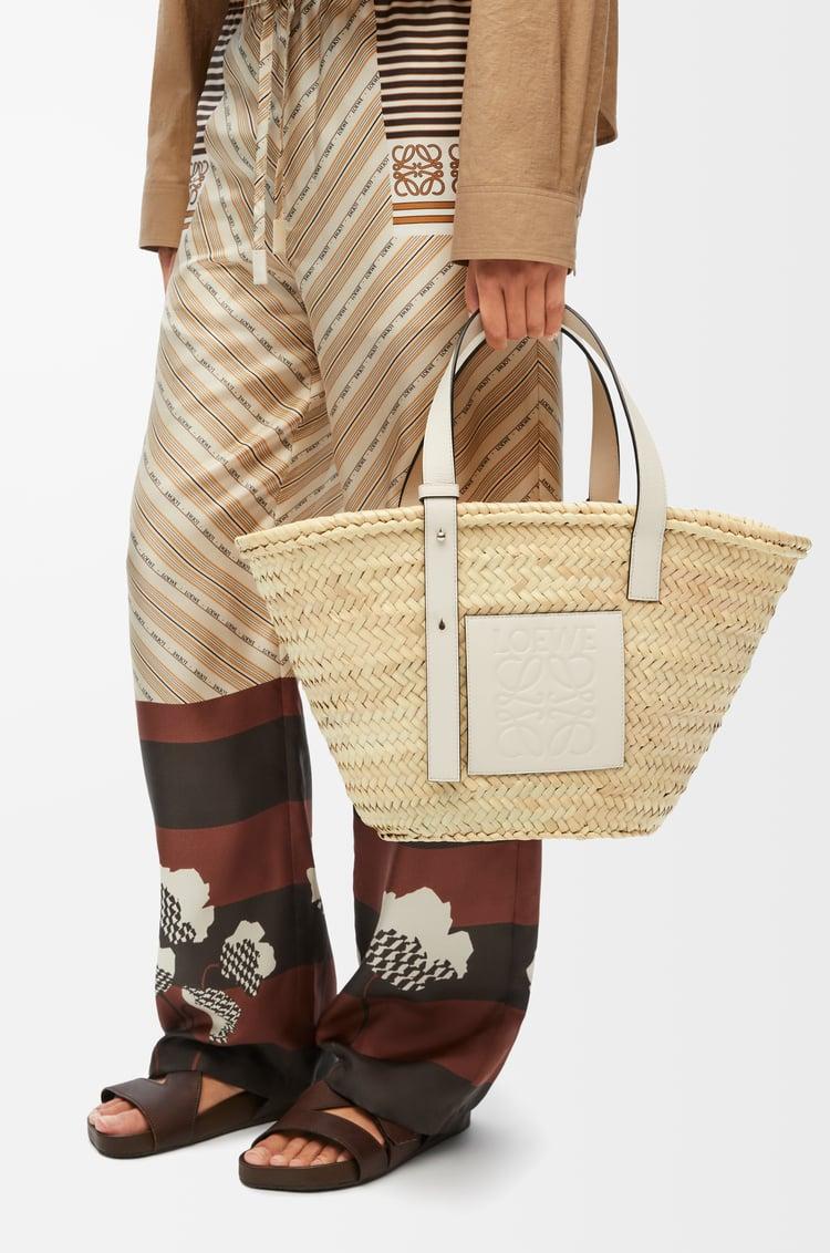 Loewe Basket Bag In Palm Leaf And Calfskin 1 Colours