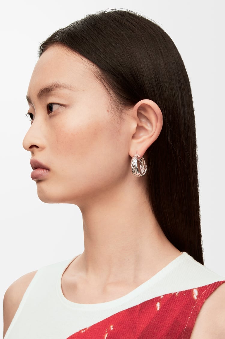 Loewe Braided Hoop Earrings In Sterling Silver 1 Colours