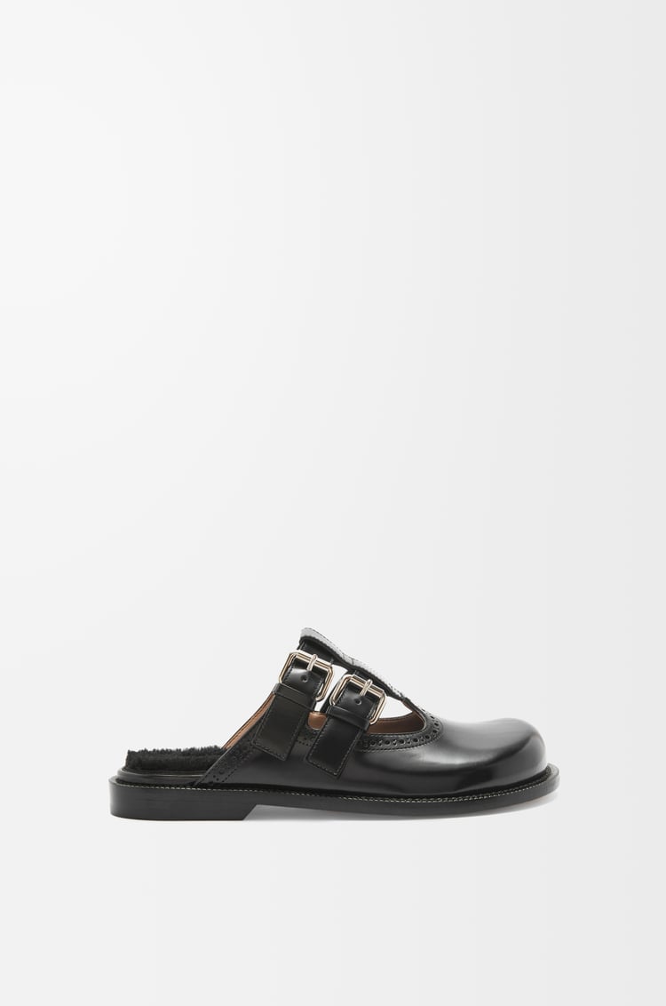 Loewe Campo Mary Jane mule in brushed calfskin and shearling 1 Colours