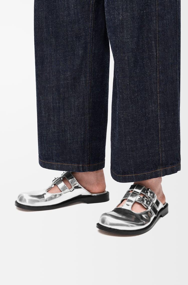 Loewe Campo Mary Jane Mule In Metallic Calfskin 1 Colours