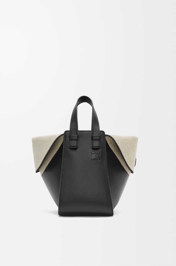 Loewe Compact Hammock Bag In Smooth Calfskin And Canvas 2 Colours