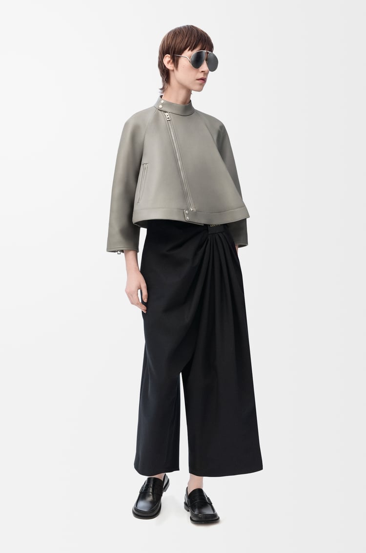 Loewe Cropped Draped Trousers In Cotton And Silk 1 Colours