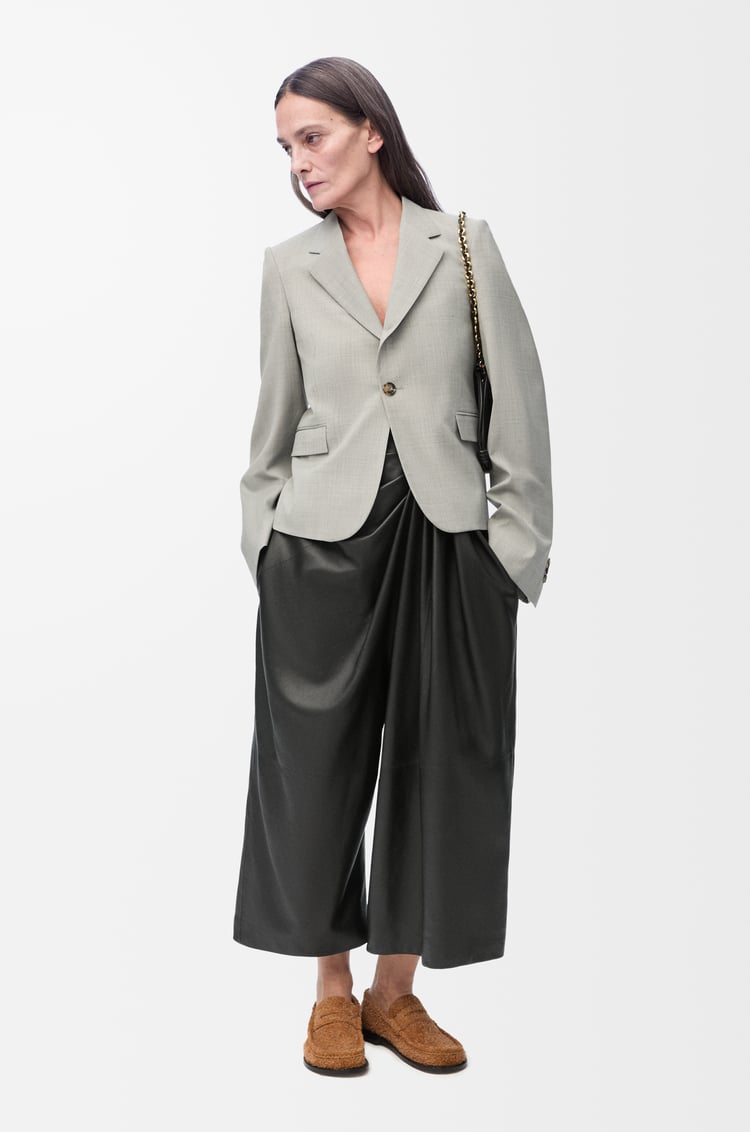 Loewe Cropped Draped Trousers In Nappa Lambskin 1 Colours