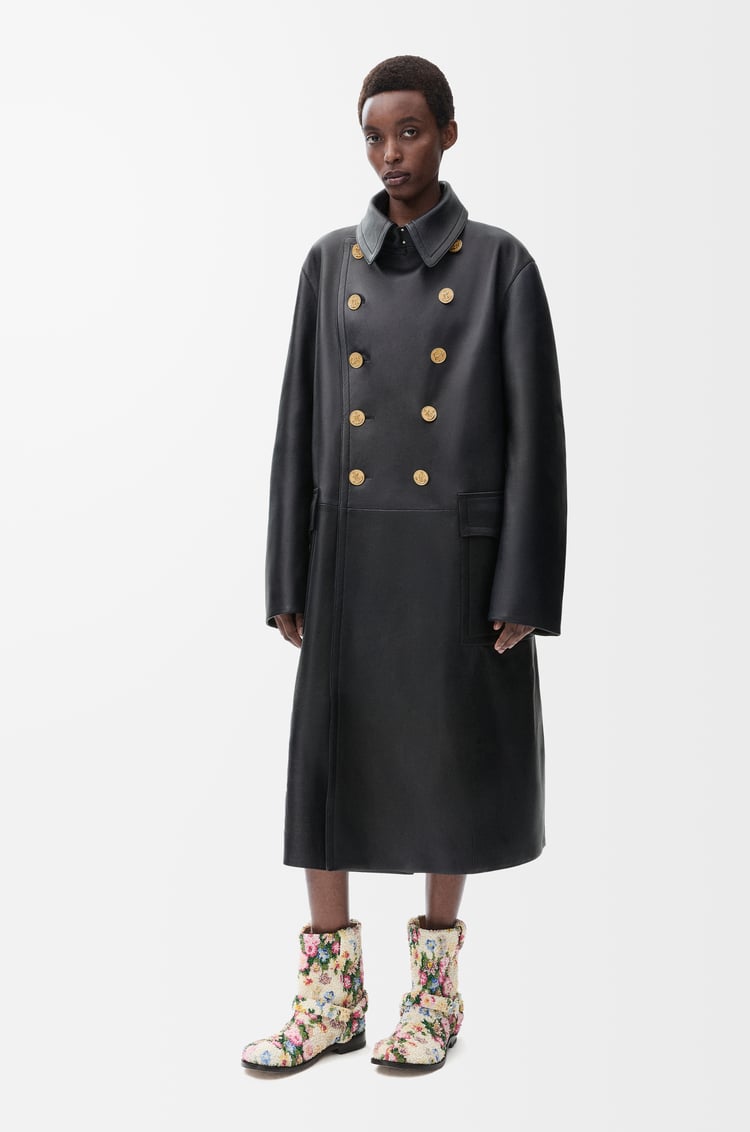 Loewe Double-breasted Coat In Nappa Lambskin 1 Colours
