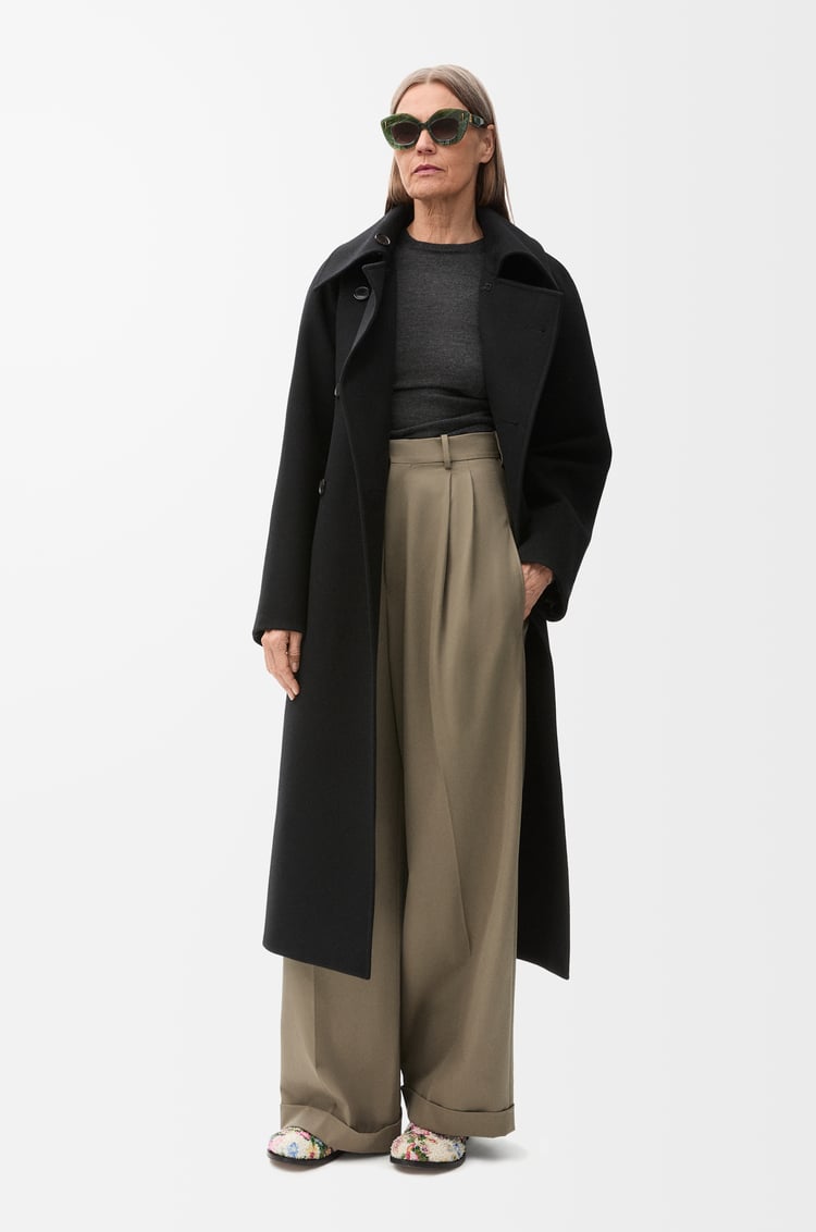 Loewe Double-breasted Coat In Wool And Cashmere 2 Colours