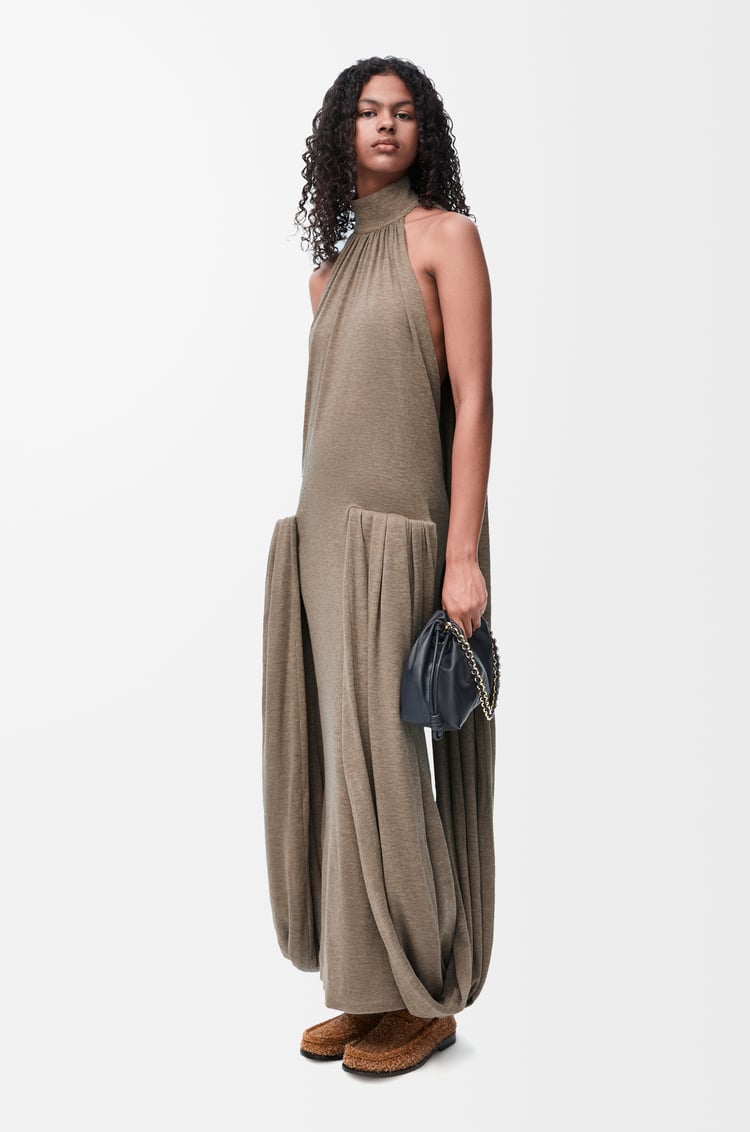 Loewe Draped Dress In Viscose And Cashmere Blend 1 Colours