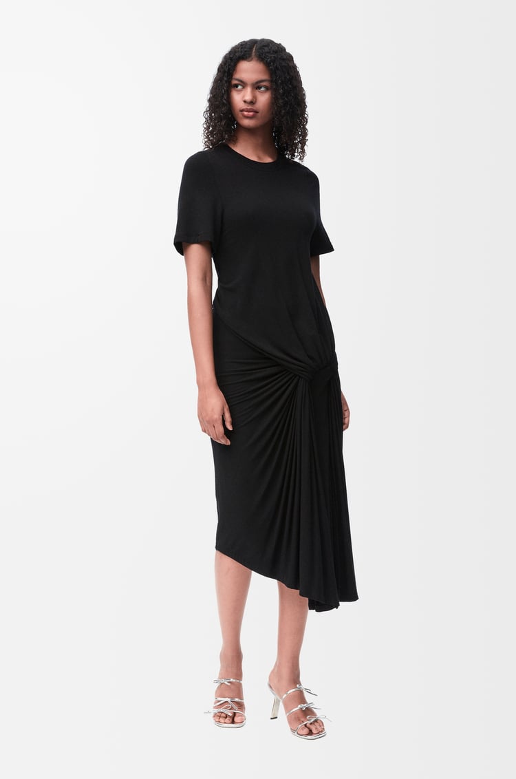 Loewe Draped Dress In Viscose And Cashmere Blend 1 Colours