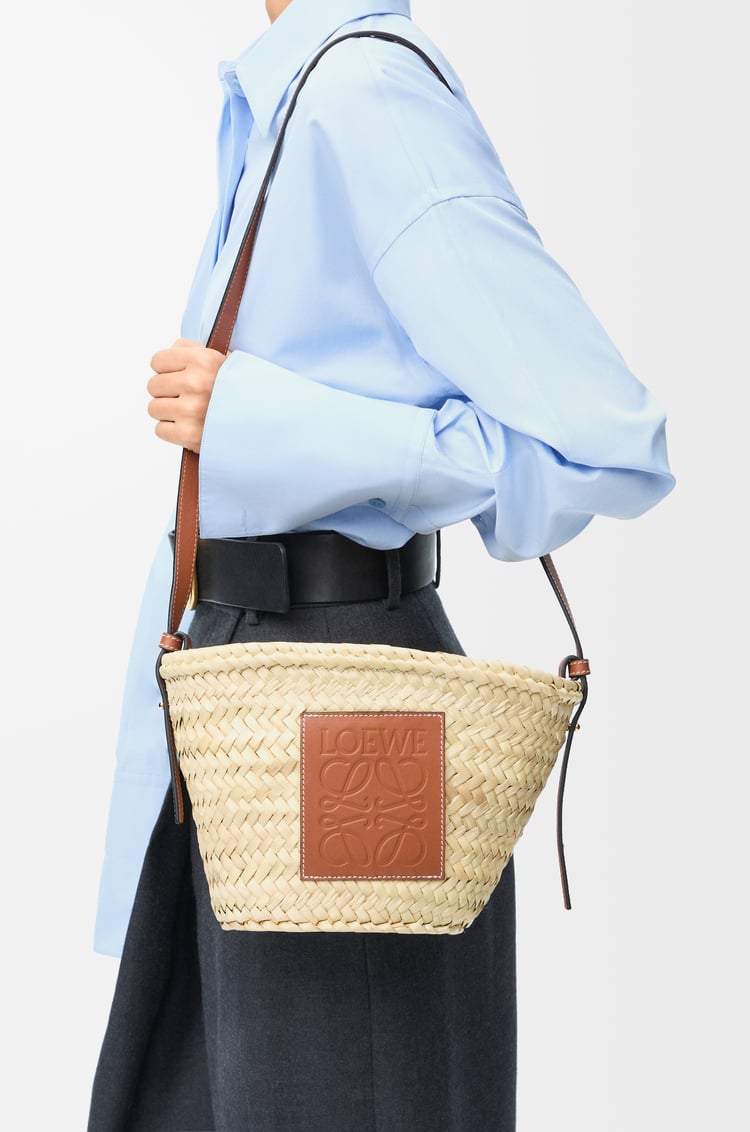 Loewe Drawstring Bucket In Palm Leaf And Calfskin 2 Colours