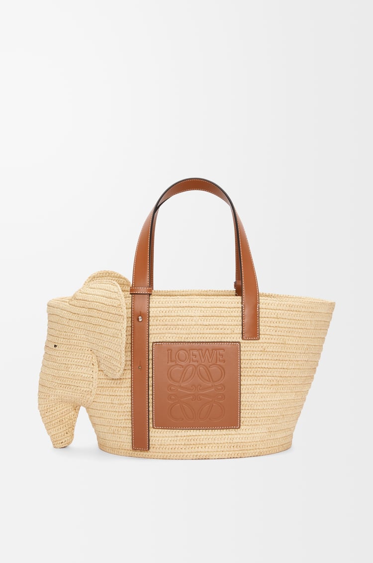 Loewe Elephant basket in raffia and calfskin 1 Colours