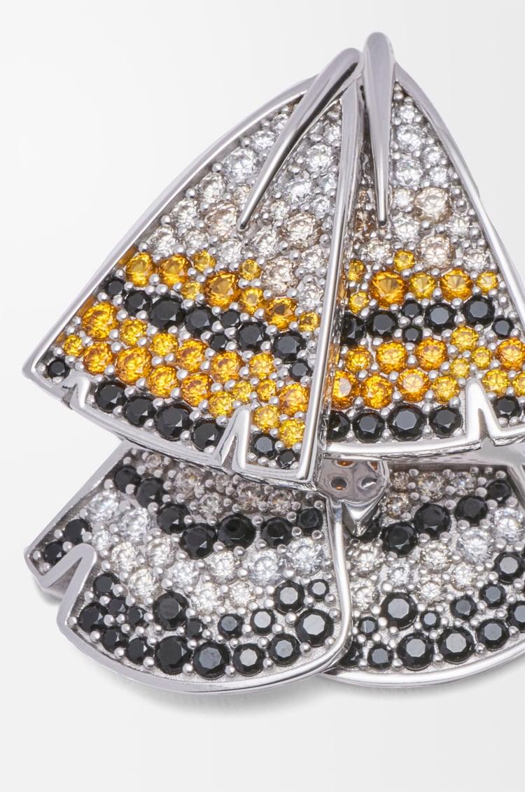 Loewe Feather Earrings In Sterling Silver And Crystals 1 Colours