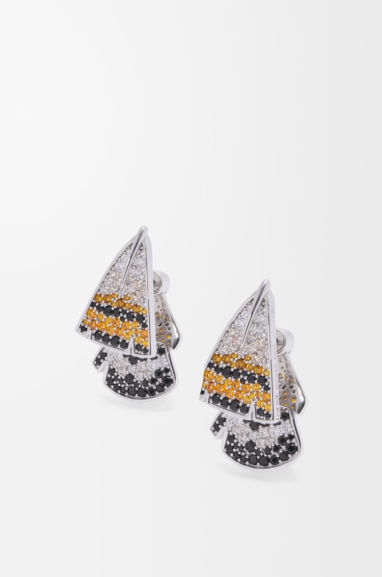 Loewe Feather earrings in sterling silver and crystals 1 Colours