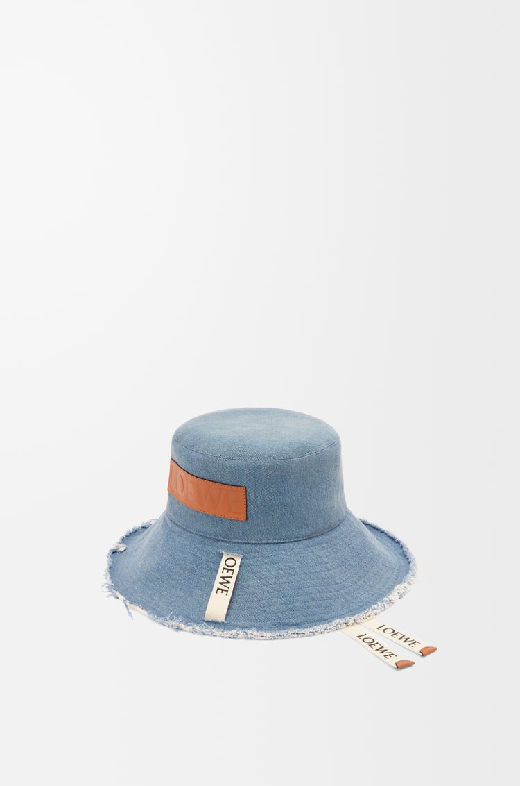 Loewe Frayed fisherman hat in denim and calfskin 1 Colours