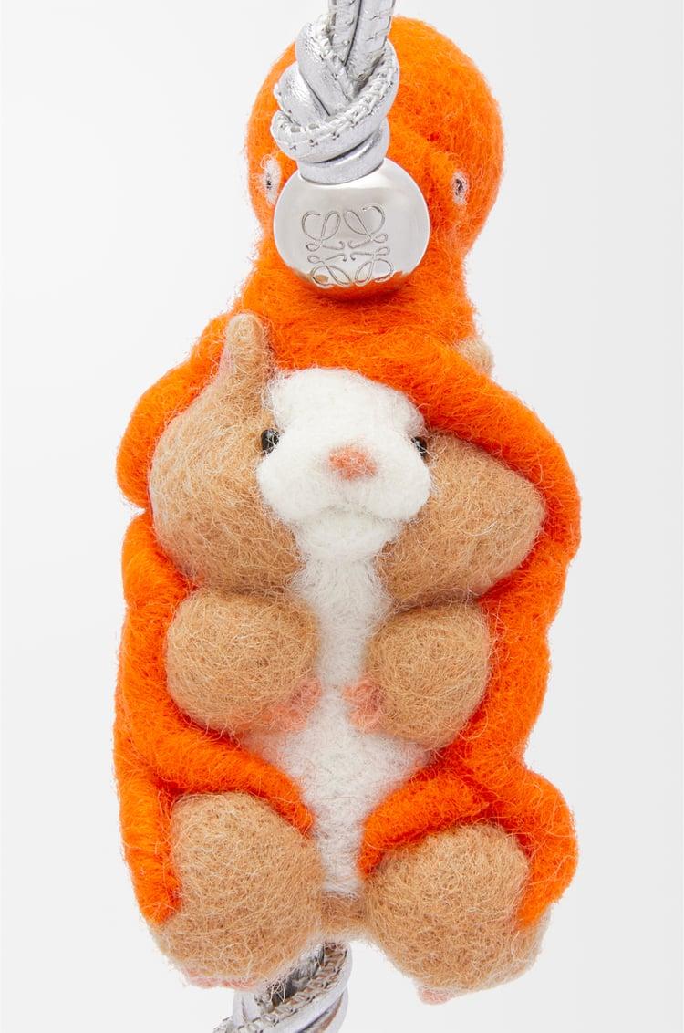 Loewe Hamster With Octopus Charm In Felt And Calfskin 1 Colours
