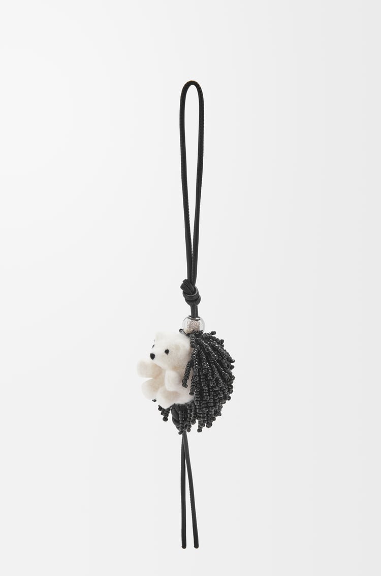 Loewe Hedgehog charm in felt beads and calfskin 1 Colours