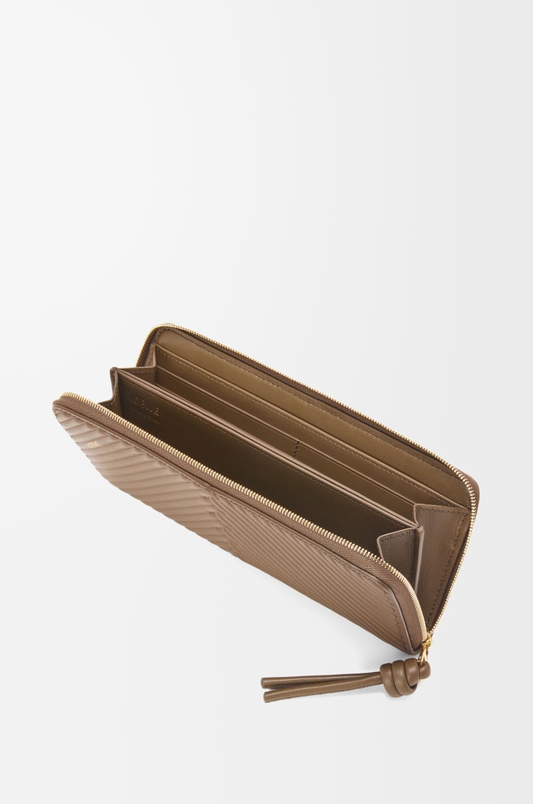 Loewe Knot Zip Around Wallet In Shiny Nappa Calfskin 2 Colours