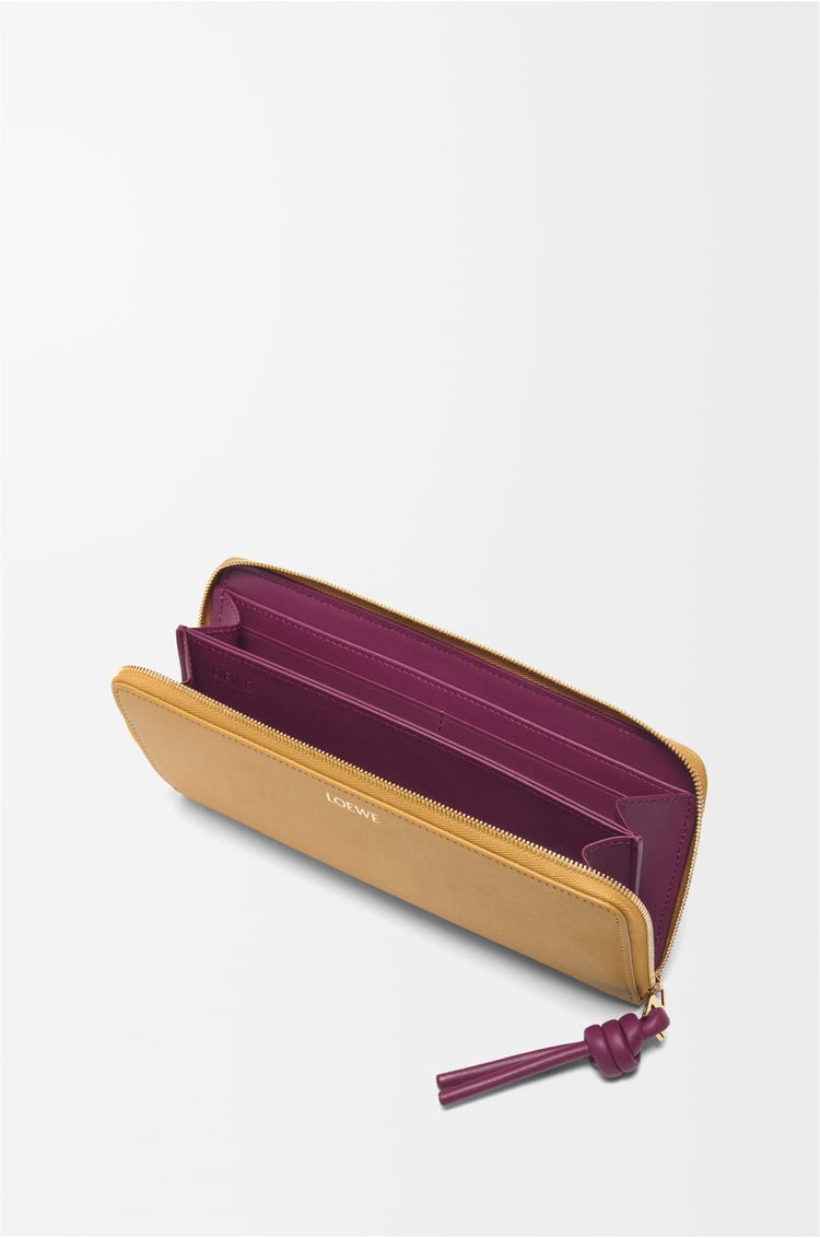 Loewe Knot Zip Around Wallet In Shiny Nappa Calfskin 4 Colours