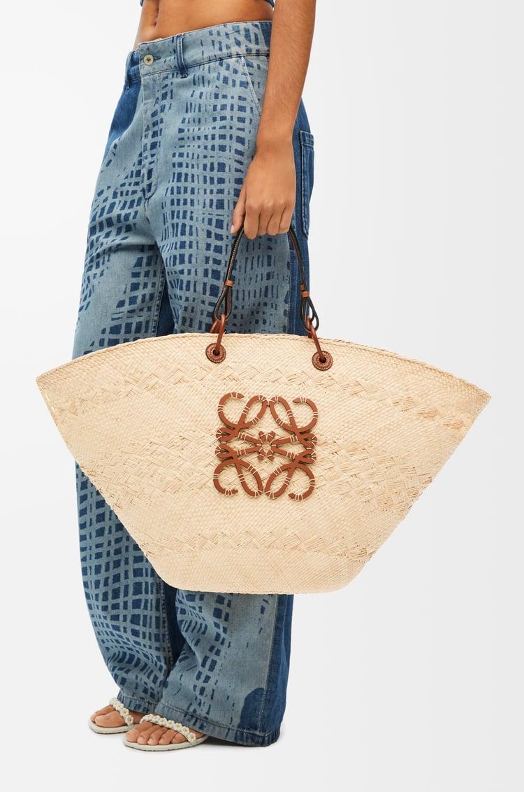 Loewe Large Anagram Basket Bag In Iraca Palm And Calfskin 1 Colours