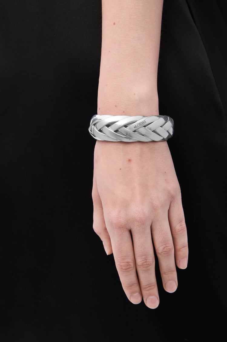Loewe Large Braided Cuff In Sterling Silver 1 Colours