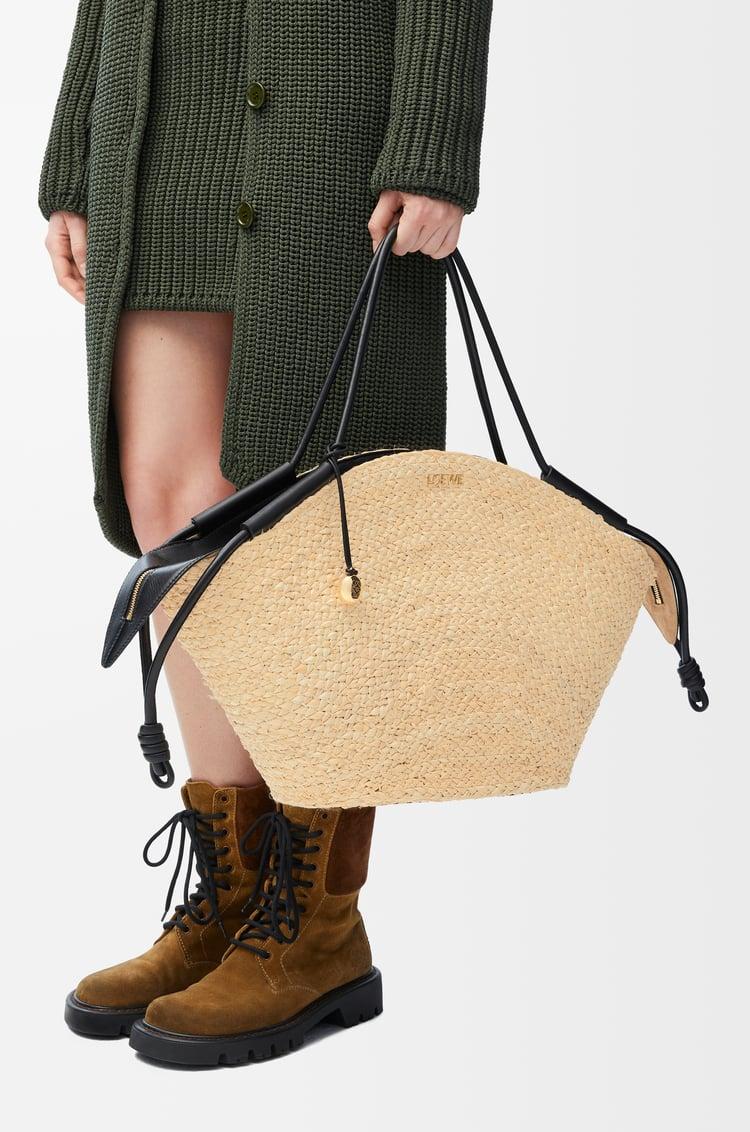 Loewe Large Paseo Basket In Raffia And Nappa Calfskin 1 Colours