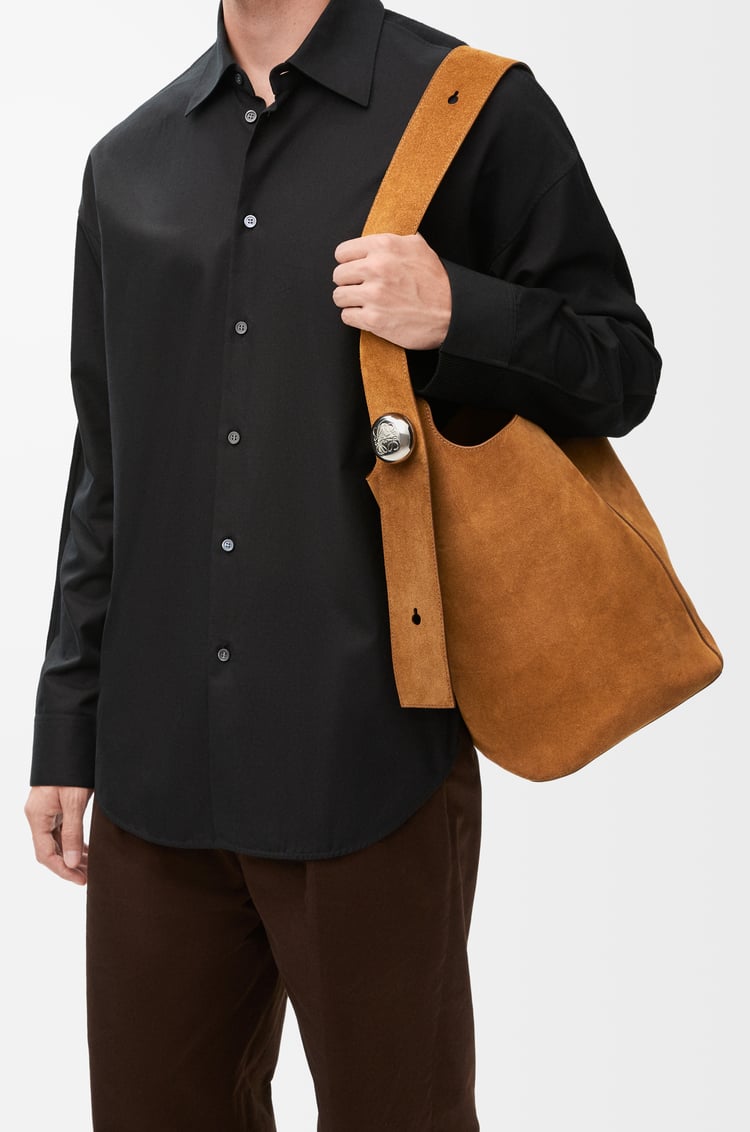 Loewe Large Pebble Bucket Bag In Suede Calfskin 2 Colours