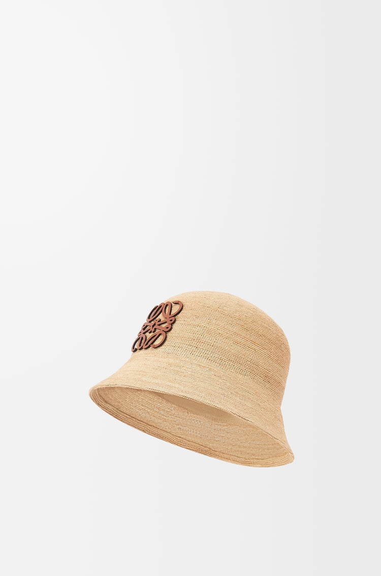 Loewe Bucket Hat In Raffia And Calfskin 1 Colours