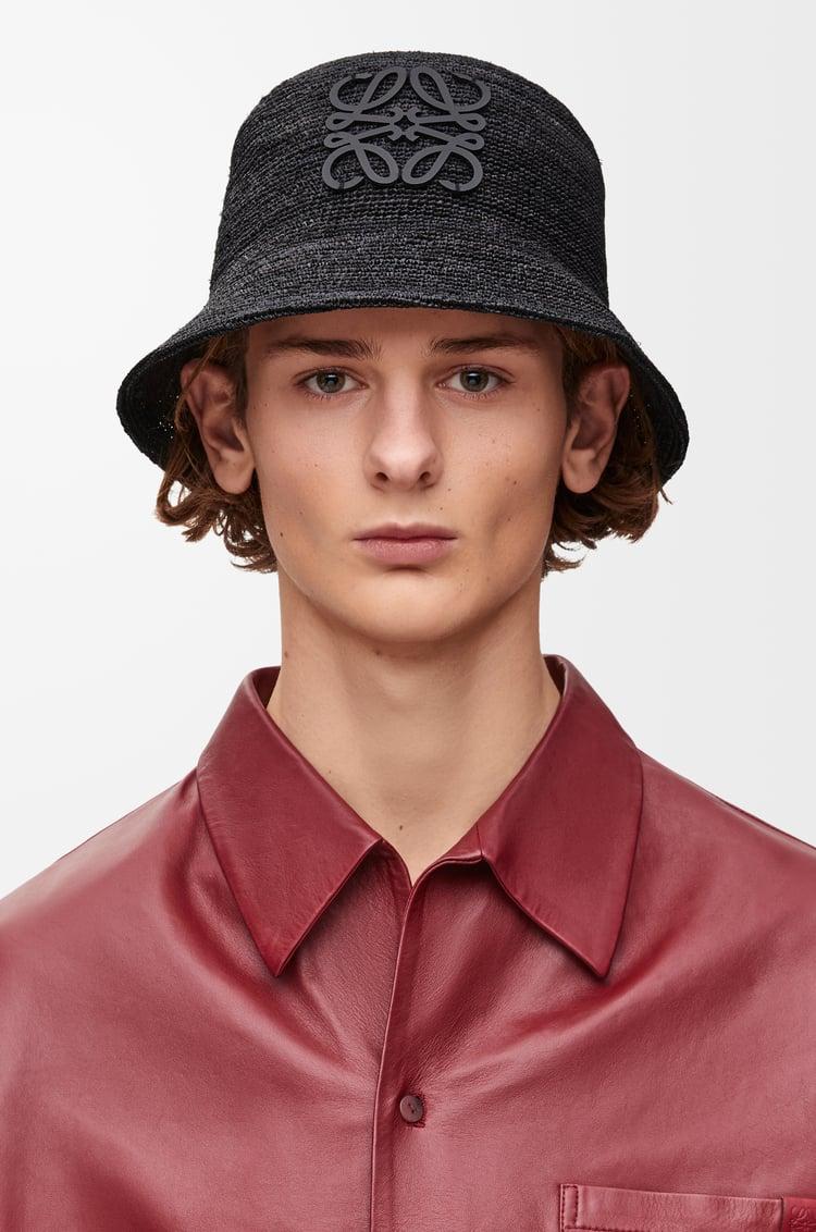 Loewe Bucket Hat In Raffia And Calfskin 1 Colours