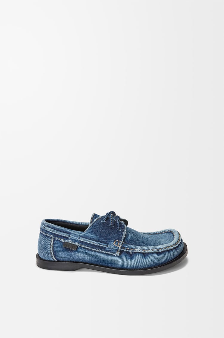 Loewe Campo boat shoe in washed denim 2 Colours