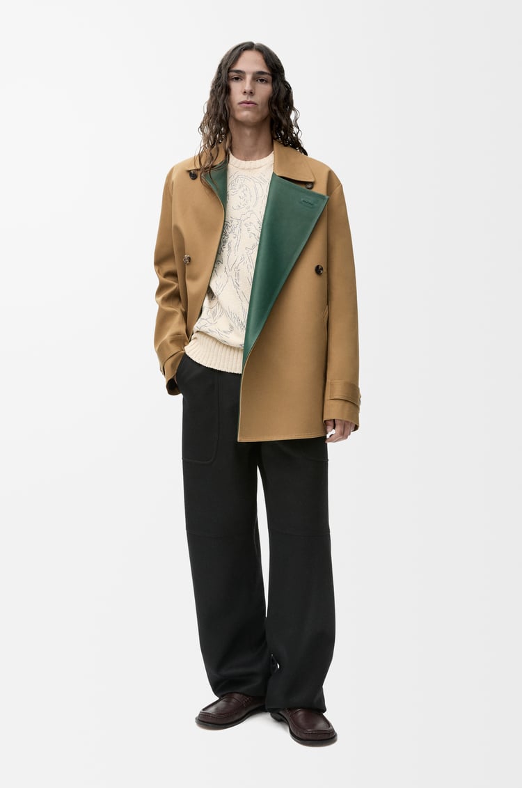 Loewe Coat In Cotton And Nappa Calfskin 1 Colours