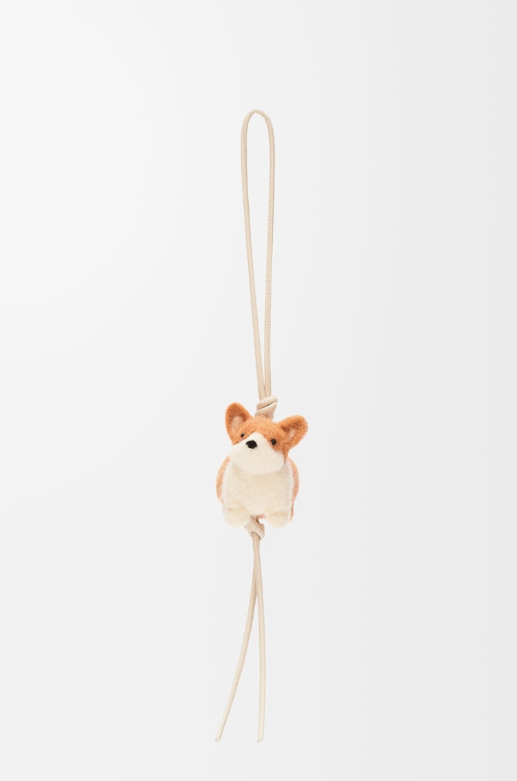 Loewe Corgi charm in felt and calfskin 1 Colours