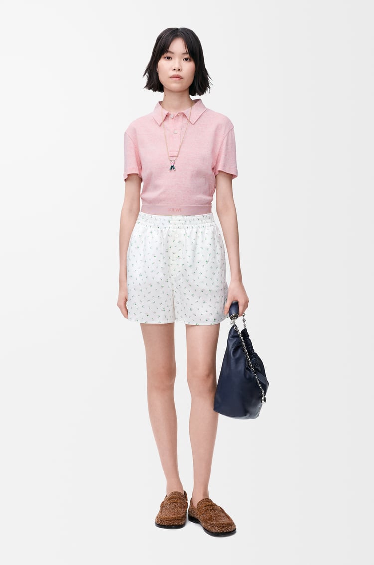 Loewe Cropped Polo In Cotton And Wool 2 Colours