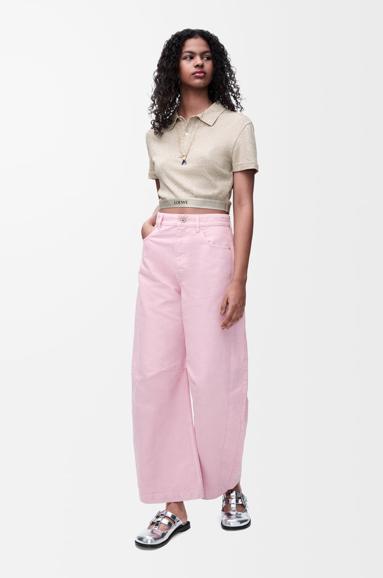 Loewe Cropped Polo In Cotton And Wool 2 Colours