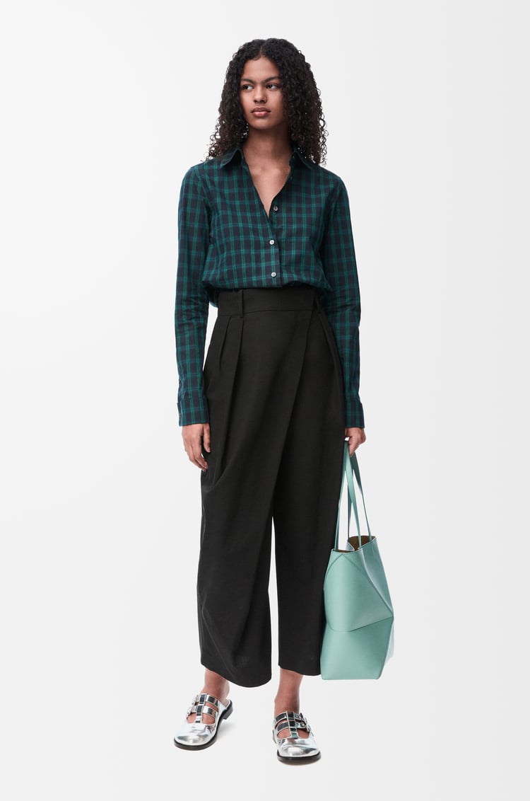 Loewe Cropped Wrap Trousers In Cotton 1 Colours