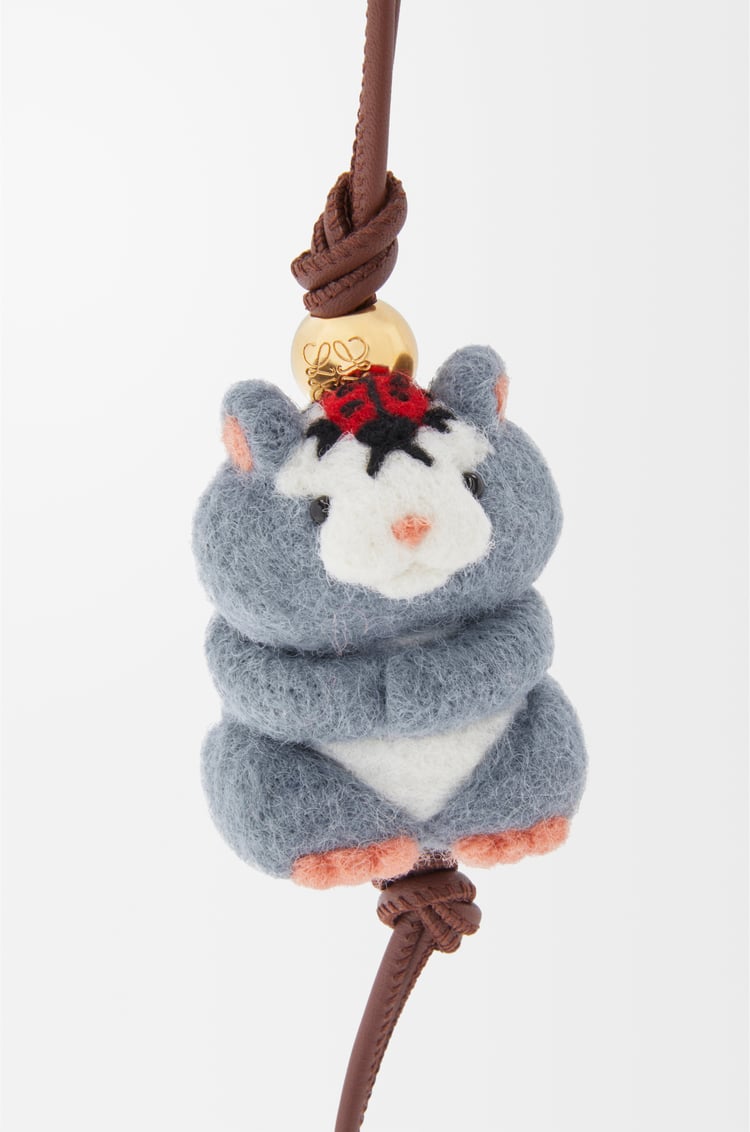 Loewe Hamster Charm In Felt And Calfskin 1 Colours
