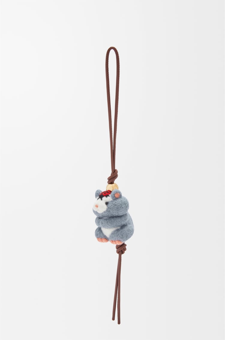 Loewe Hamster charm in felt and calfskin 1 Colours