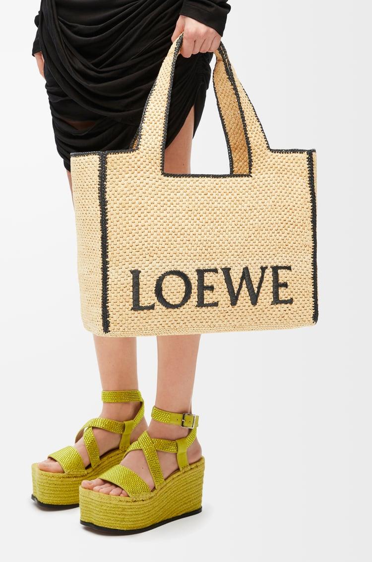 Loewe Large LOEWE Font Tote In Raffia 1 Colours
