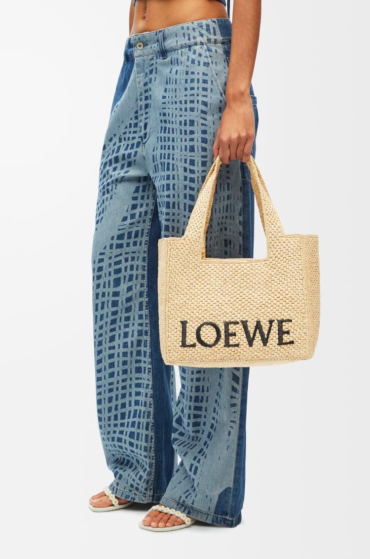 Loewe Medium LOEWE Font Tote In Raffia 1 Colours