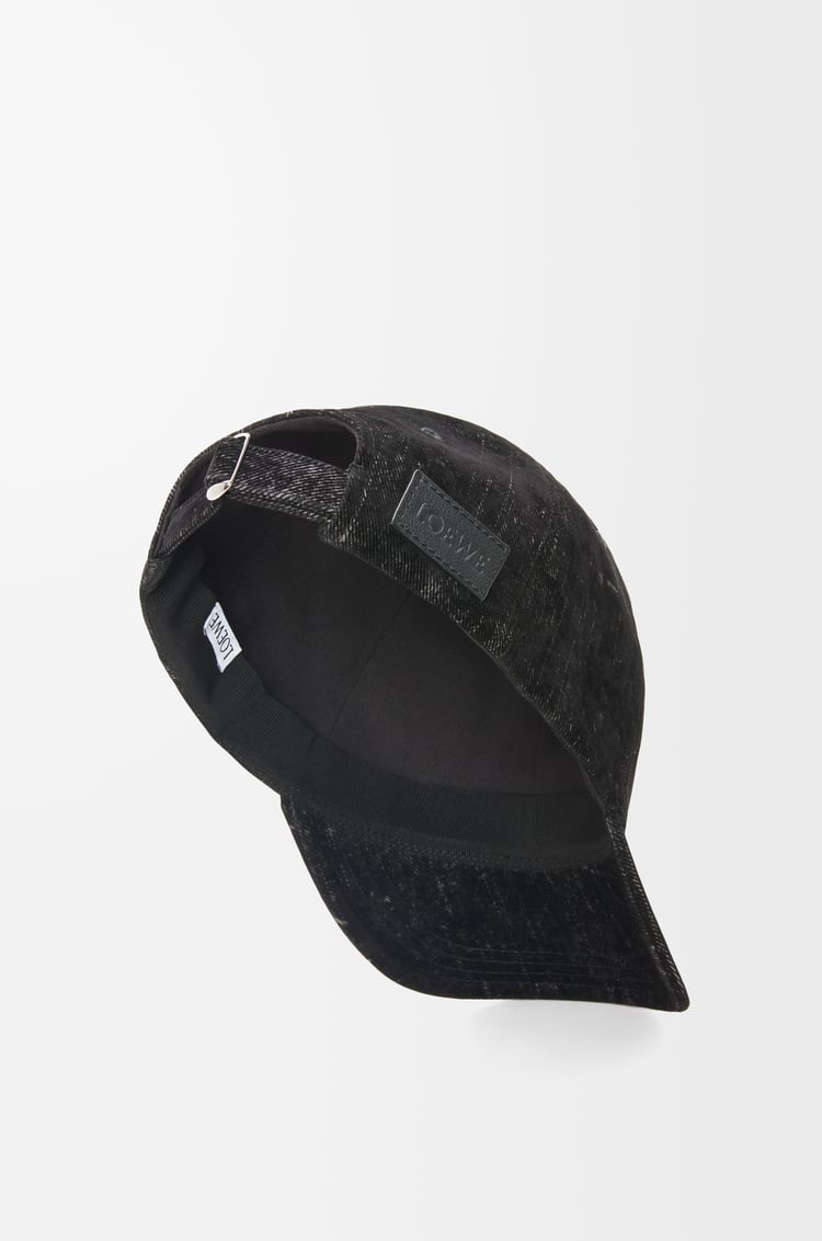 Loewe Patch Cap In Flocked Denim 1 Colours