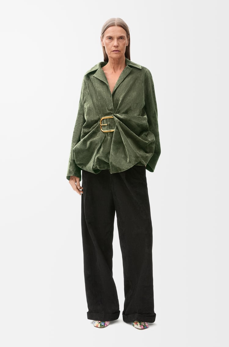 Loewe Pleated Trousers In Suede Lambskin 2 Colours