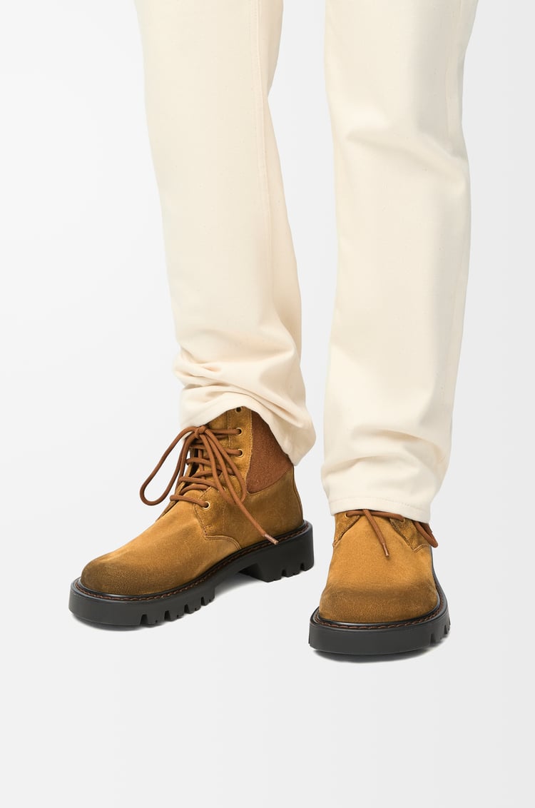 Loewe Sierra Combat Ankle Boot In Suede 2 Colours